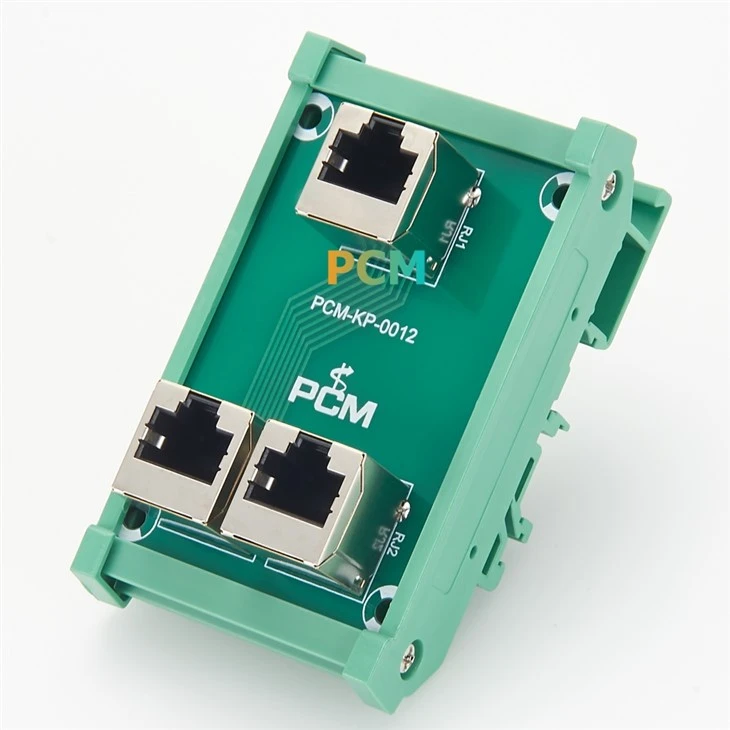 DIN Rail Mount RJ45 Breakout Board 3 Port