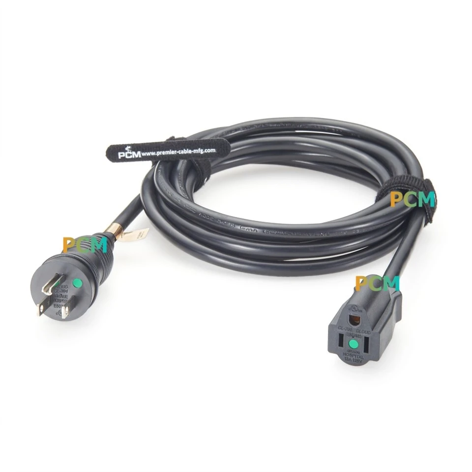 Hospital Grade 5-15P To 5-15R Extension Cord