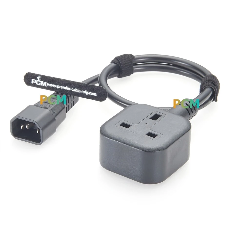 IEC C14 To UK BS1363 Outlet Power Cable