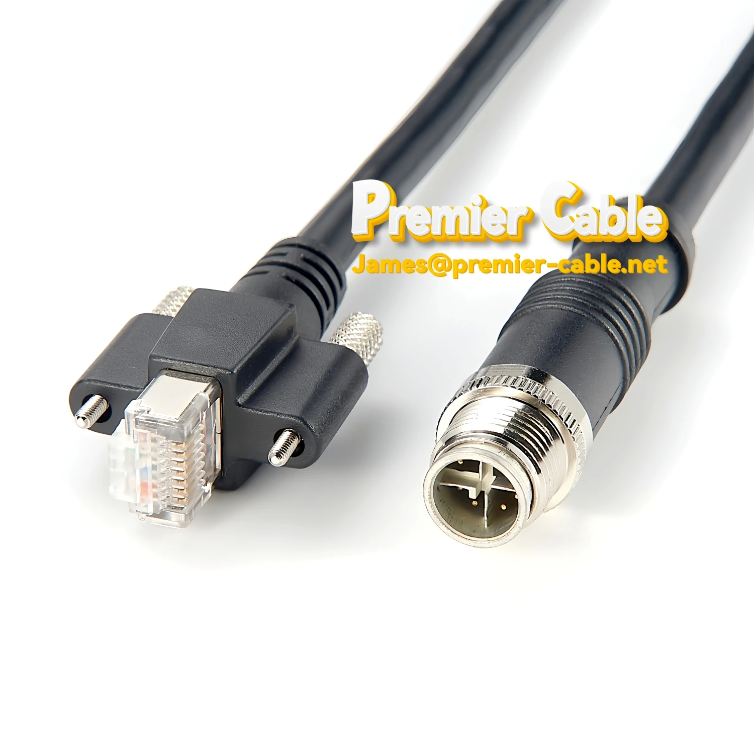 M12 X-Coded 8 Pin Male to RJ45 GigE vision High Flex Ethernet Cable For Machine Vision