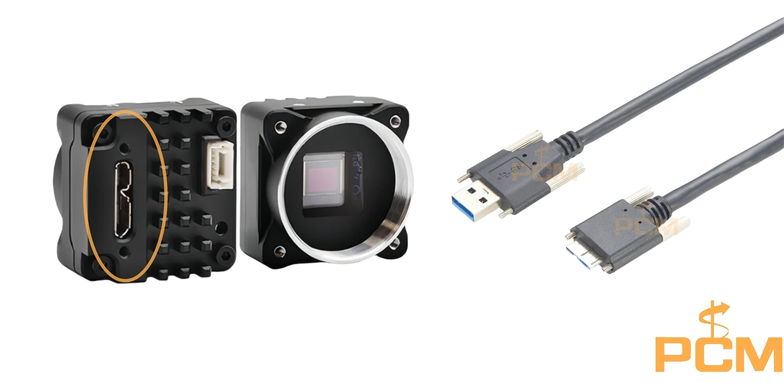 Machine Vision cable USB-A to Micro-B with Thumbscrews Machine Vision cable USB-A to Micro-B with Thumbscrews