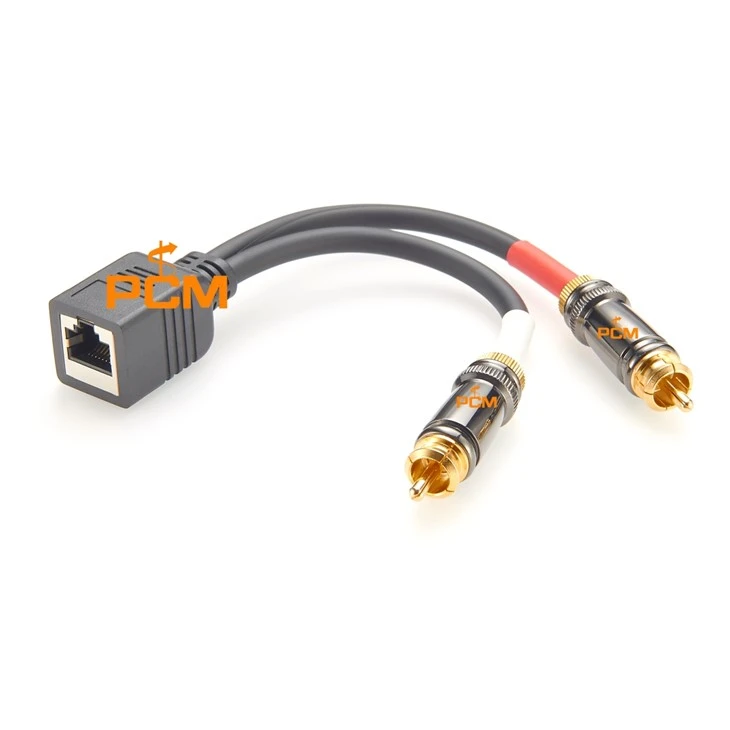 כבל שמע RJ45 ל-RCA אדום ולבן