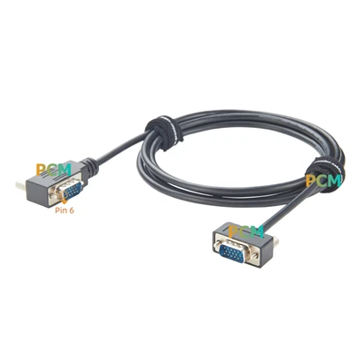 כבל VGA HD15 עם פרופיל נמוך בזווית ישרה