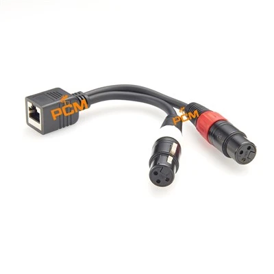שקע RJ45 לכבל כפול מתאם שקע XLR 3 סיכות
