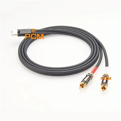 RJ45 Plug To RCA כבל שמע