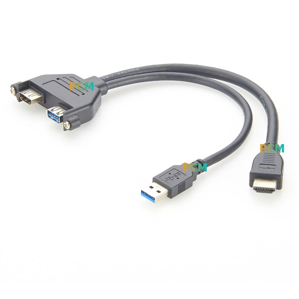 USB3.0 & HDMI Extension Panel Mount Cable